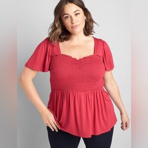 NWT Lane Bryant Fuchsia Bell Sleeve Top 14/16